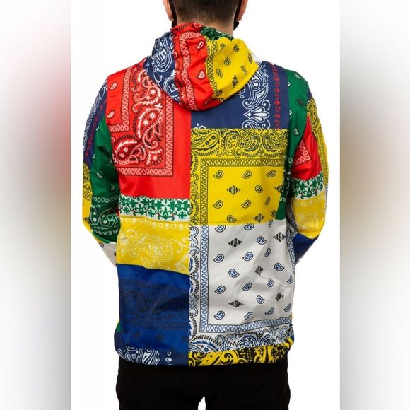 Reason Bandana Print Anorak Jacket Men's Small Half Zip Pullover Multicolor S